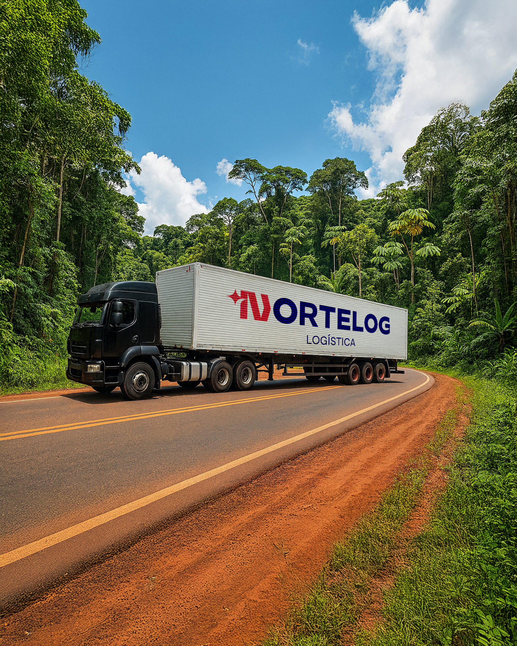 Caminhão da NorteLog em transporte rodoviário de cargas